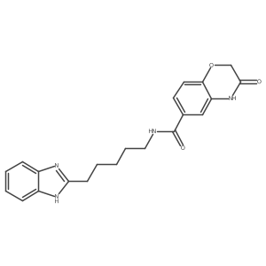 N-[5-(1H-benzimidazol-2-yl)pentyl]-3-hydroxy-2H-1,4-benzoxazine-6-carboxamide结构式