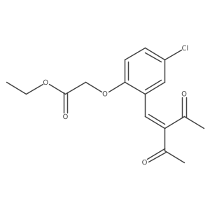 Ethyl 2-[2-(2-acetyl-3-oxo-1-buten-1-yl)-4-chlorophenoxy]acetate结构式