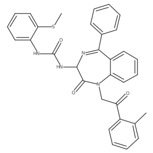 1-(1-(2-(2-methylphenyl)-2-oxoethyl)-2-oxo-5-phenyl-2,3-dihydro-1H-1,4-diazepin-3-yl)-3-(2-methylthiophenyl)urea结构式