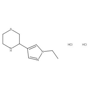 3-(1-ethyl-1H-pyrazol-4-yl)thiomorpholine dihydrochloride结构式