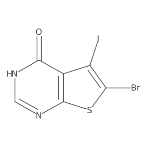 6-Bromo-5-iodothieno[2,3-d]pyrimidin-4(1H)-one结构式