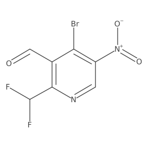 4-Bromo-2-(difluoromethyl)-5-nitronicotinaldehyde结构式