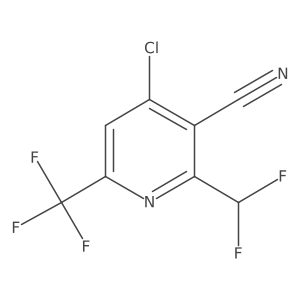 4-Chloro-2-(difluoromethyl)-6-(trifluoromethyl)nicotinonitrile结构式