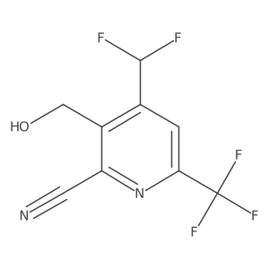 4-(Difluoromethyl)-3-(hydroxymethyl)-6-(trifluoromethyl)picolinonitrile结构式