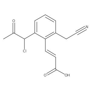 2-(1-Chloro-2-oxopropyl)-6-(cyanomethyl)cinnamic acid Structure