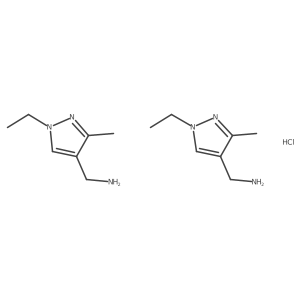 (1-Ethyl-3-methyl-1H-pyrazol-4-yl)methylamine hemihydrochloride Structure