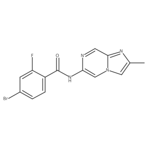 4-Bromo-2-fluoro-N-(2-methylimidazo[1,2-A]pyrazin-6-YL)benzamide结构式