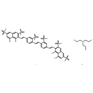 lithium;sodium;5-amino-3-[[4-[(E)-2-[4-[(8-amino-1-hydroxy-3,6-disulfonaphthalen-2-yl)diazenyl]-2-sulfophenyl]ethenyl]-3-sulfophenyl]diazenyl]-4-hydroxynaphthalene-2,7-disulfonic acid;2-[bis(2-hydroxyethyl)amino]ethanol结构式