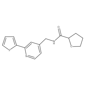 N-((2-(thiophen-2-yl)pyridin-4-yl)methyl)tetrahydrofuran-2-carboxamide结构式