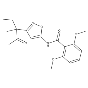 2,6-Dimethoxy-N-(3-(3-methyl-2-oxopentan-3-yl)isoxazol-5-yl)benzamide结构式