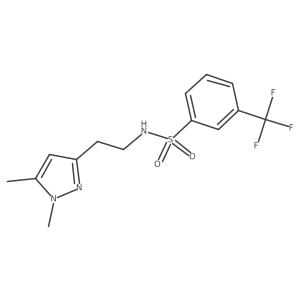 N-(2-(1,5-dimethyl-1H-pyrazol-3-yl)ethyl)-3-(trifluoromethyl)benzenesulfonamide Structure