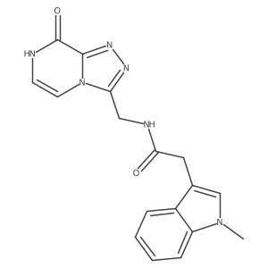 N-((8-hydroxy-[1,2,4]triazolo[4,3-a]pyrazin-3-yl)methyl)-2-(1-methyl-1H-indol-3-yl)acetamide结构式