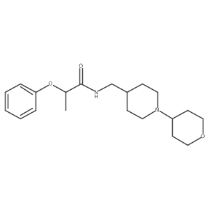 2-phenoxy-N-((1-(tetrahydro-2H-pyran-4-yl)piperidin-4-yl)methyl)propanamide结构式