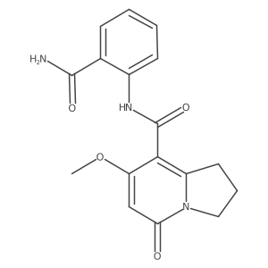 N-(2-carbamoylphenyl)-7-methoxy-5-oxo-1,2,3,5-tetrahydroindolizine-8-carboxamide结构式