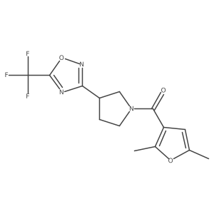 3-[1-(2,5-Dimethylfuran-3-carbonyl)pyrrolidin-3-yl]-5-(trifluoromethyl)-1,2,4-oxadiazole Structure