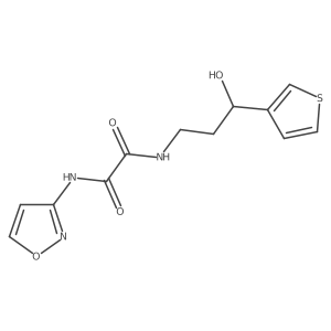N1-(3-hydroxy-3-(thiophen-3-yl)propyl)-N2-(isoxazol-3-yl)oxalamide结构式