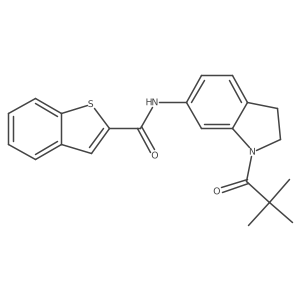 N-(1-pivaloylindolin-6-yl)benzo[b]thiophene-2-carboxamide Structure