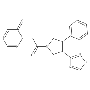 2-(2-(3-(1,2,4-oxadiazol-3-yl)-4-phenylpyrrolidin-1-yl)-2-oxoethyl)pyridazin-3(2H)-one结构式