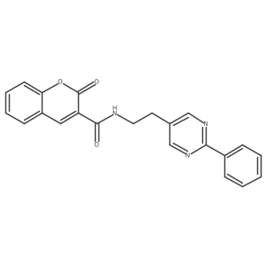 2-oxo-N-(2-(2-phenylpyrimidin-5-yl)ethyl)-2H-chromene-3-carboxamide Structure