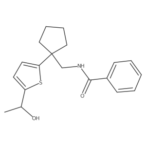N-((1-(5-(1-hydroxyethyl)thiophen-2-yl)cyclopentyl)methyl)benzamide Structure