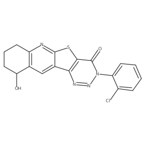 1,2,3-Triazino[4a(2),5a(2):4,5]thieno[2,3-b]quinolin-4(3H)-one, 3-(2-chlorophenyl)-7,8,9,10-tetrahydro-10-hydroxy-结构式