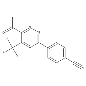 4-[6-Acetyl-5-(trifluoromethyl)pyridazin-3-yl]benzonitrile结构式