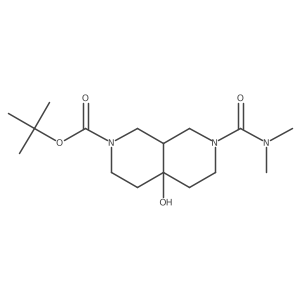 tert-Butyl 7-[(dimethylamino)carbonyl]-4a-hydroxyoctahydro-2,7-naphthyridine-2(1H)-carboxylate Structure