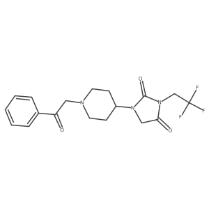 1-[1-(2-Oxo-2-phenylethyl)piperidin-4-yl]-3-(2,2,2-trifluoroethyl)imidazolidine-2,4-dione结构式