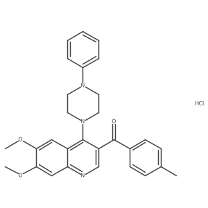 6,7-Dimethoxy-3-(4-methylbenzoyl)-4-(4-phenylpiperazin-1-yl)quinoline hydrochloride Structure