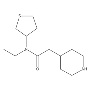 N-ethyl-2-(piperidin-4-yl)-N-(tetrahydrothiophen-3-yl)acetamide结构式