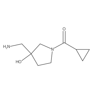 3-(Aminomethyl)-1-cyclopropanecarbonylpyrrolidin-3-ol结构式