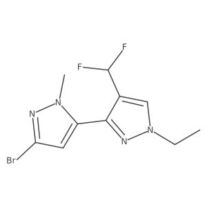 3-(3-bromo-1-methyl-1H-pyrazol-5-yl)-4-(difluoromethyl)-1-ethyl-1H-pyrazole Structure
