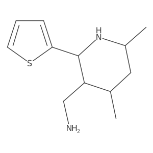 [4,6-Dimethyl-2-(thiophen-2-yl)piperidin-3-yl]methanamine结构式