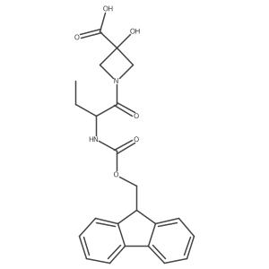 1-[(2S)-2-({[(9H-fluoren-9-yl)methoxy]carbonyl}amino)butanoyl]-3-hydroxyazetidine-3-carboxylic acid Structure