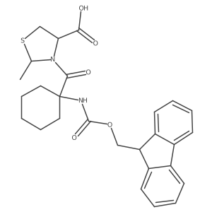 3-[1-({[(9H-fluoren-9-yl)methoxy]carbonyl}amino)cyclohexanecarbonyl]-2-methyl-1,3-thiazolidine-4-carboxylic acid Structure