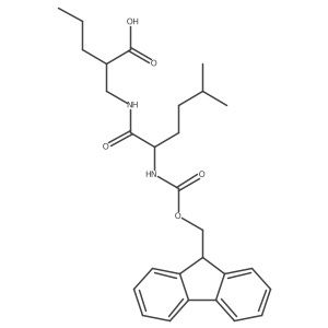 2-{[2-({[(9H-fluoren-9-yl)methoxy]carbonyl}amino)-5-methylhexanamido]methyl}pentanoic acid Structure