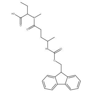 2-[4-({[(9H-fluoren-9-yl)methoxy]carbonyl}amino)-N-methylpentanamido]butanoic acid结构式