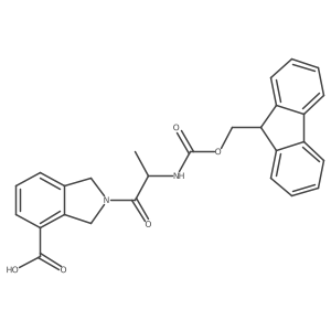 2-[2-({[(9H-fluoren-9-yl)methoxy]carbonyl}amino)propanoyl]-2,3-dihydro-1H-isoindole-4-carboxylic acid Structure