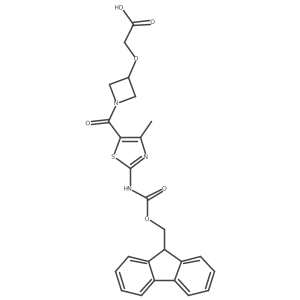 2-({1-[2-({[(9H-fluoren-9-yl)methoxy]carbonyl}amino)-4-methyl-1,3-thiazole-5-carbonyl]azetidin-3-yl}oxy)acetic acid Structure