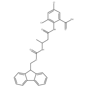 3,5-dichloro-2-[3-({[(9H-fluoren-9-yl)methoxy]carbonyl}amino)butanamido]benzoic acid结构式