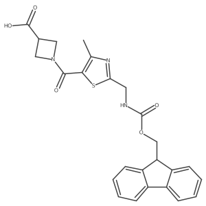 1-{2-[({[(9H-fluoren-9-yl)methoxy]carbonyl}amino)methyl]-4-methyl-1,3-thiazole-5-carbonyl}azetidine-3-carboxylic acid Structure