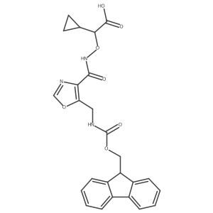 2-cyclopropyl-2-[({5-[({[(9H-fluoren-9-yl)methoxy]carbonyl}amino)methyl]-1,3-oxazol-4-yl}formamido)oxy]acetic acid结构式