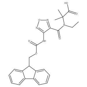 2-{N-ethyl-1-[4-({[(9H-fluoren-9-yl)methoxy]carbonyl}amino)-1,2,5-oxadiazol-3-yl]formamido}-2-methylpropanoic acid结构式