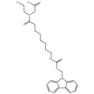 2-[8-({[(9H-fluoren-9-yl)methoxy]carbonyl}amino)-N-(2-hydroxyethyl)octanamido]acetic acid Structure