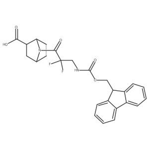 7-[3-({[(9H-fluoren-9-yl)methoxy]carbonyl}amino)-2,2-difluoropropanoyl]-7-azabicyclo[2.2.1]heptane-2-carboxylic acid结构式