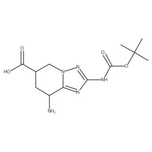 8-amino-2-{[(tert-butoxy)carbonyl]amino}-5H,6H,7H,8H-[1,2,4]triazolo[1,5-a]pyridine-6-carboxylic acid结构式