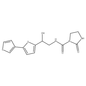 N-(2-([2,3'-bithiophen]-5-yl)-2-hydroxyethyl)-2-oxoimidazolidine-1-carboxamide结构式