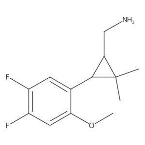 rac-[(1R,3R)-3-(4,5-difluoro-2-methoxyphenyl)-2,2-dimethylcyclopropyl]methanamine结构式