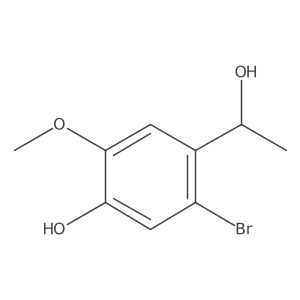 5-bromo-4-[(1R)-1-hydroxyethyl]-2-methoxyphenol结构式