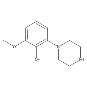 2-Methoxy-6-(piperazin-1-yl)phenol结构式